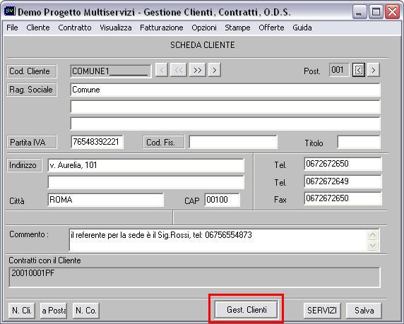 Gestione Clienti (Tasto)